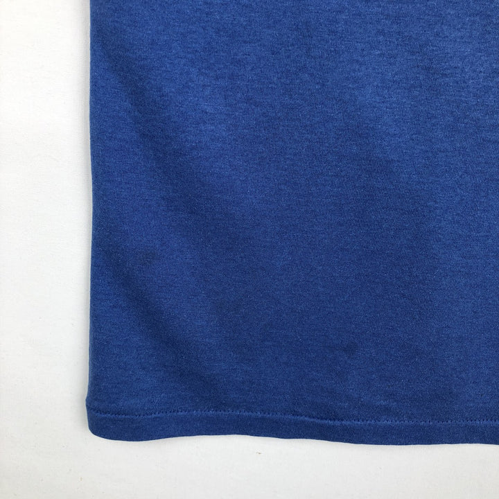 ~90'S Tee's Unlimited College T-Shirt, Made in USA, Men's XL equivalent, Vintage polyester blue type Vintage Second Hand