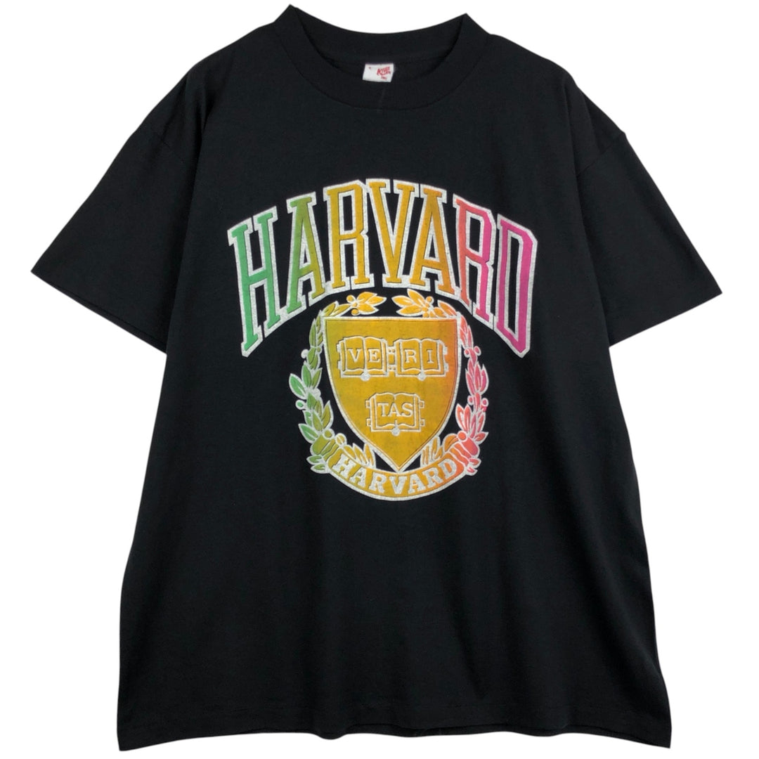 ~90'S Tennessee River HARVARD Harvard University College T-shirt, Made in USA, Men's XL equivalent, Vintage polyester black type Vintage Second Hand