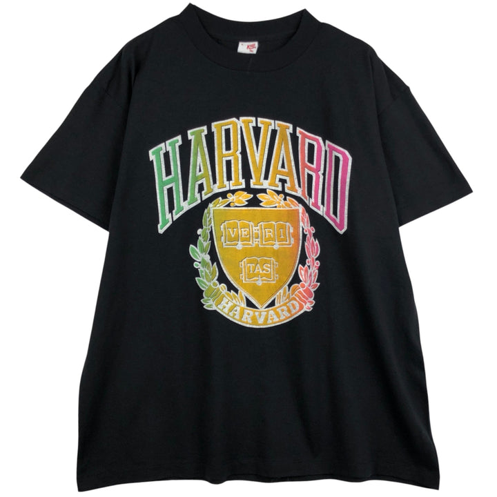 ~90'S Tennessee River HARVARD Harvard University College T-shirt, Made in USA, Men's XL equivalent, Vintage polyester black type Vintage Second Hand