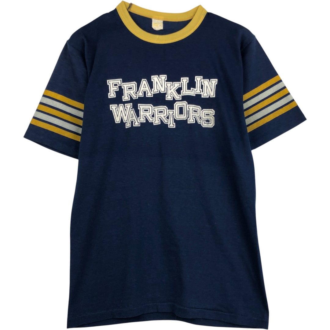 ~90'S College T-shirt, Made in USA, Men's Size M (approx.), Vintage unclear navy blue type Vintage Second Hand