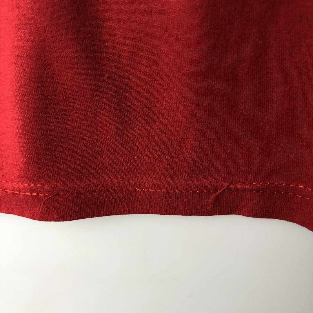 90'S Logo Seven LOGO 7 Triple Print V-Neck College T-Shirt, Made in USA, Men's XL equivalent. cotton red type Vintage Second Hand