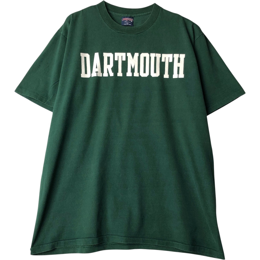 90'S Jansport Dartmouth College T-shirt, Made in USA, Men's XL equivalent, Vintage cotton Green type dark green Vintage Second Hand