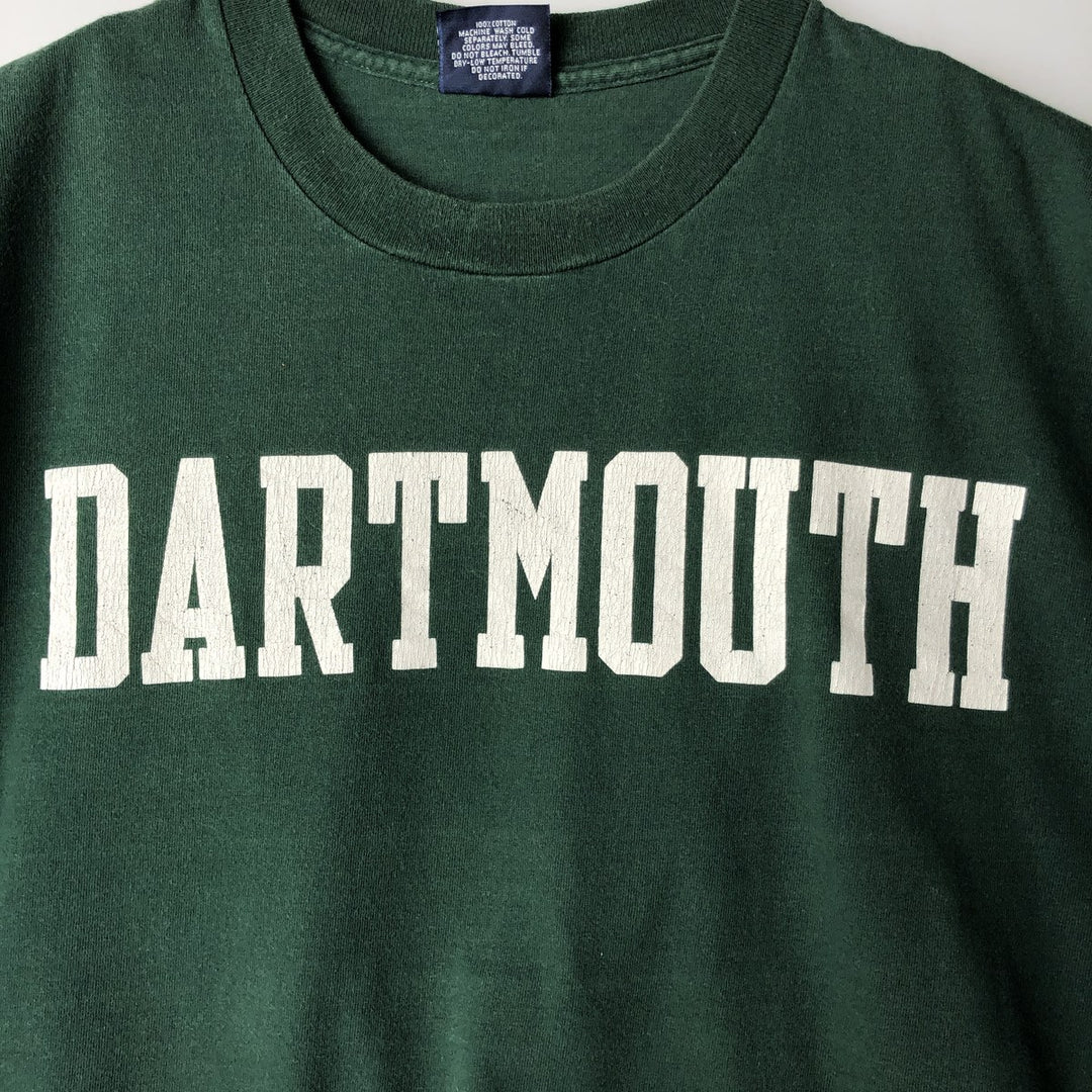 90'S Jansport Dartmouth College T-shirt, Made in USA, Men's XL equivalent, Vintage cotton Green type dark green Vintage Second Hand