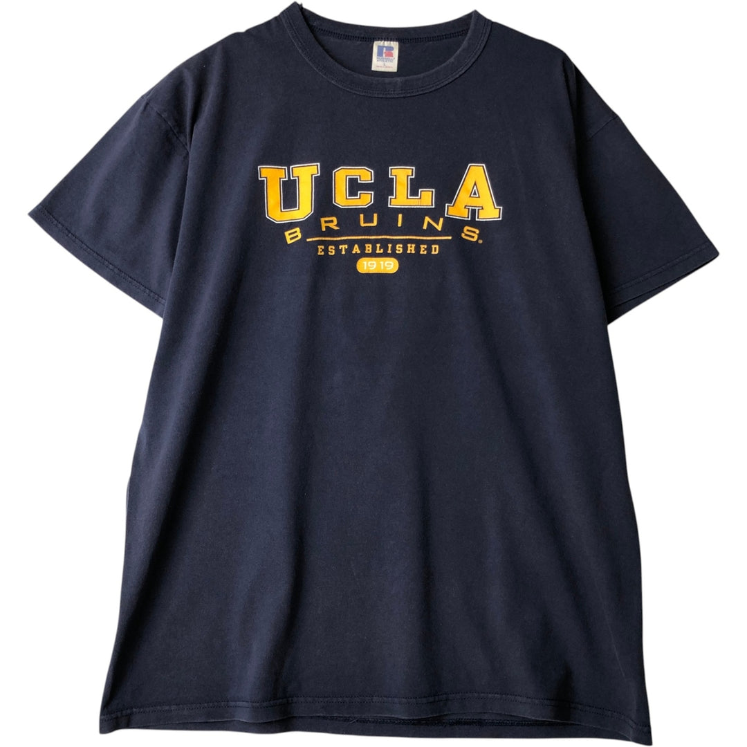90'S Russell College T-shirt, Men's Size L (approx.), Vintage cotton navy blue type Vintage Second Hand