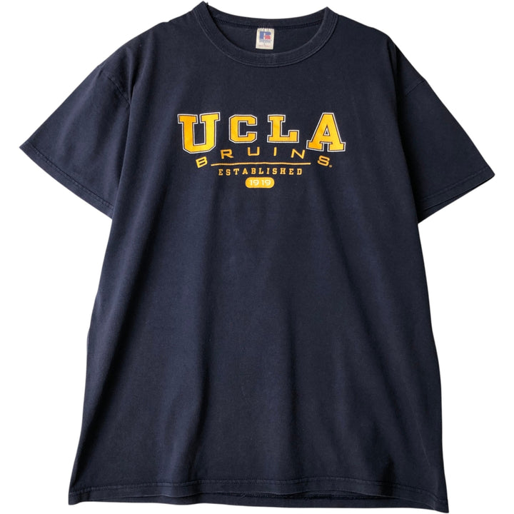90'S Russell College T-shirt, Men's Size L (approx.), Vintage cotton navy blue type Vintage Second Hand