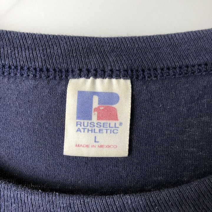 90'S Russell College T-shirt, Men's Size L (approx.), Vintage cotton navy blue type Vintage Second Hand