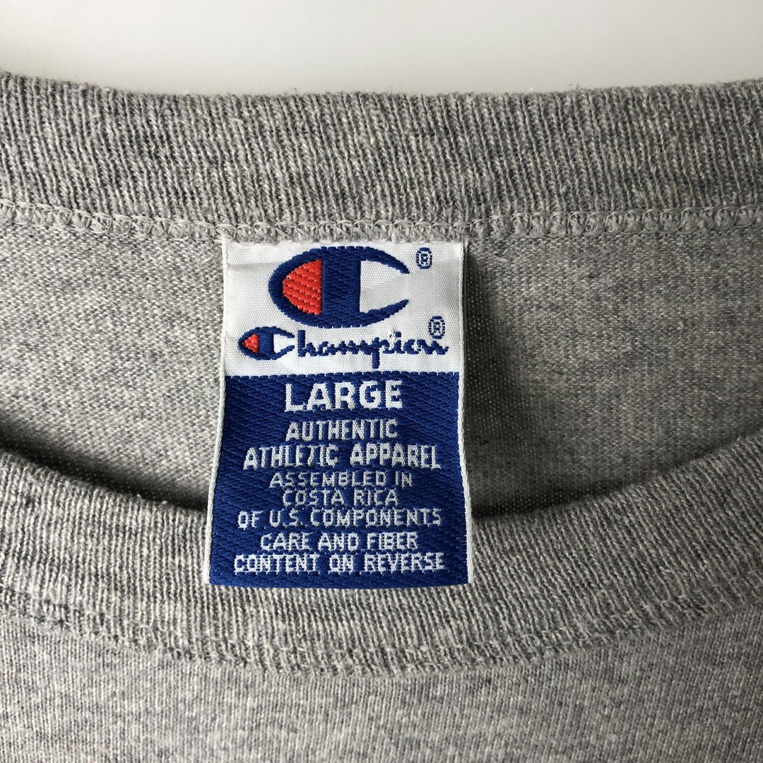 90'S Champion Authentic Athletic Apparel College T-shirt, Men's Size L (approx.), Vintage cotton gray type Vintage Second Hand