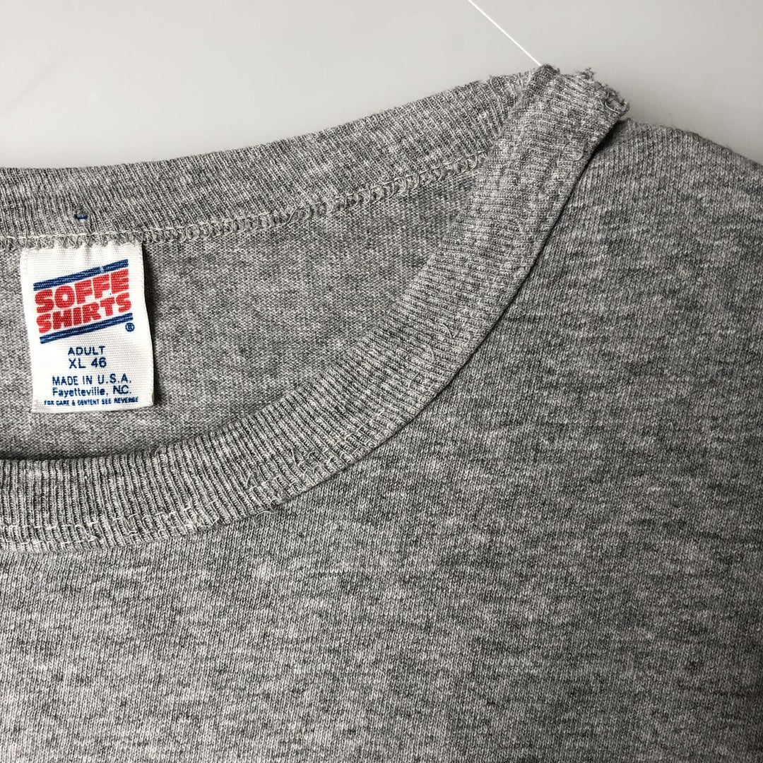 90'S Sofie College T-Shirt, Made in USA, Men's XL equivalent, Vintage cotton gray type Vintage Second Hand