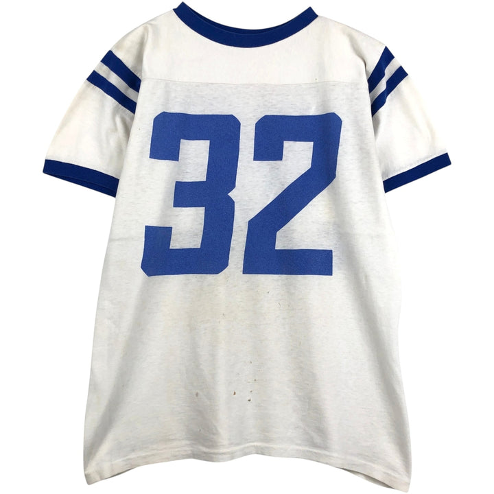 90'S Monogram Ringer T-shirt, Men's Size L cotton white type Vintage Second Hand