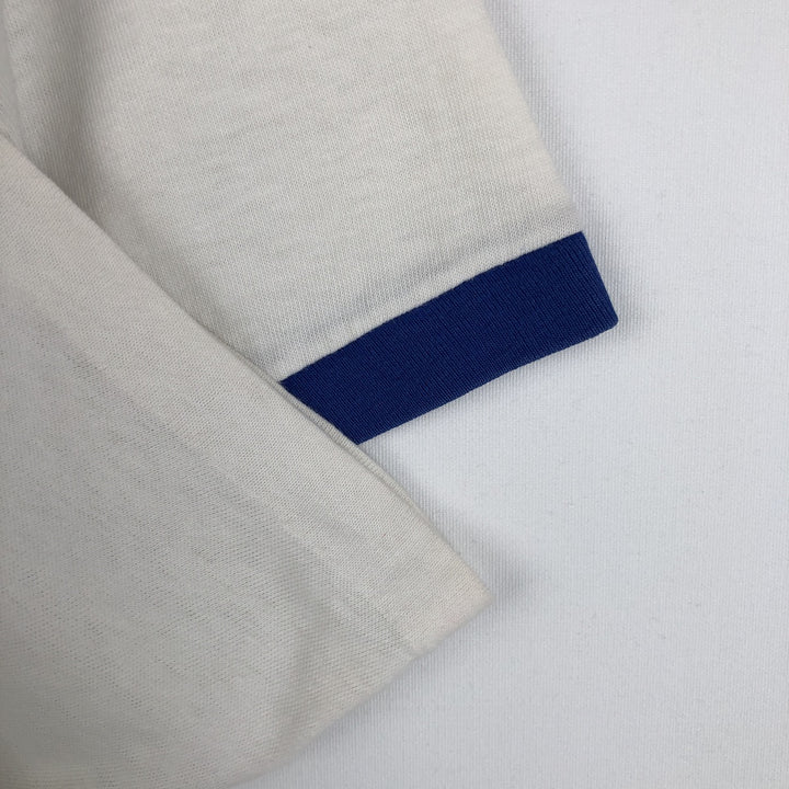 90'S Monogram Ringer T-shirt, Men's Size L cotton white type Vintage Second Hand