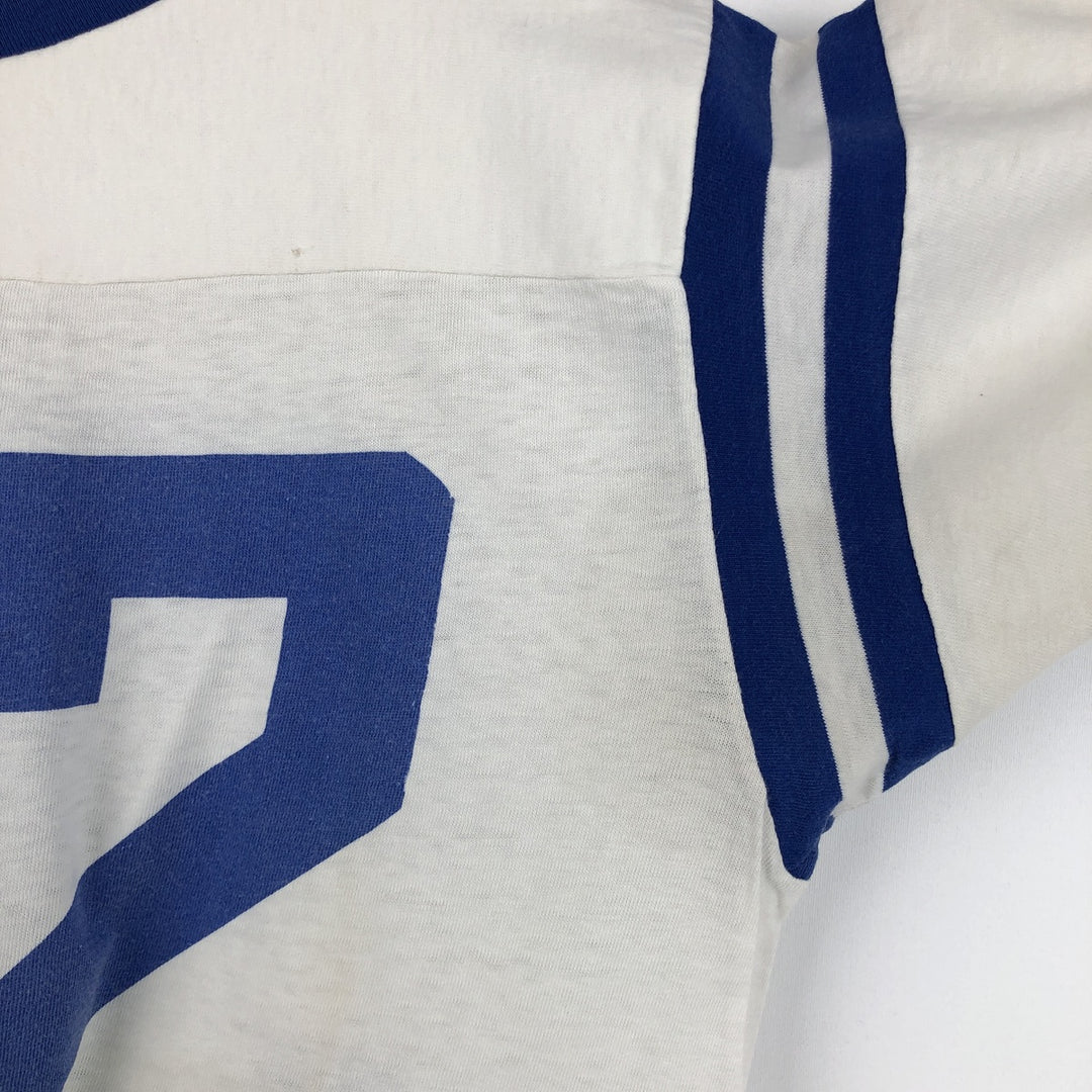 90'S Monogram Ringer T-shirt, Men's Size L cotton white type Vintage Second Hand
