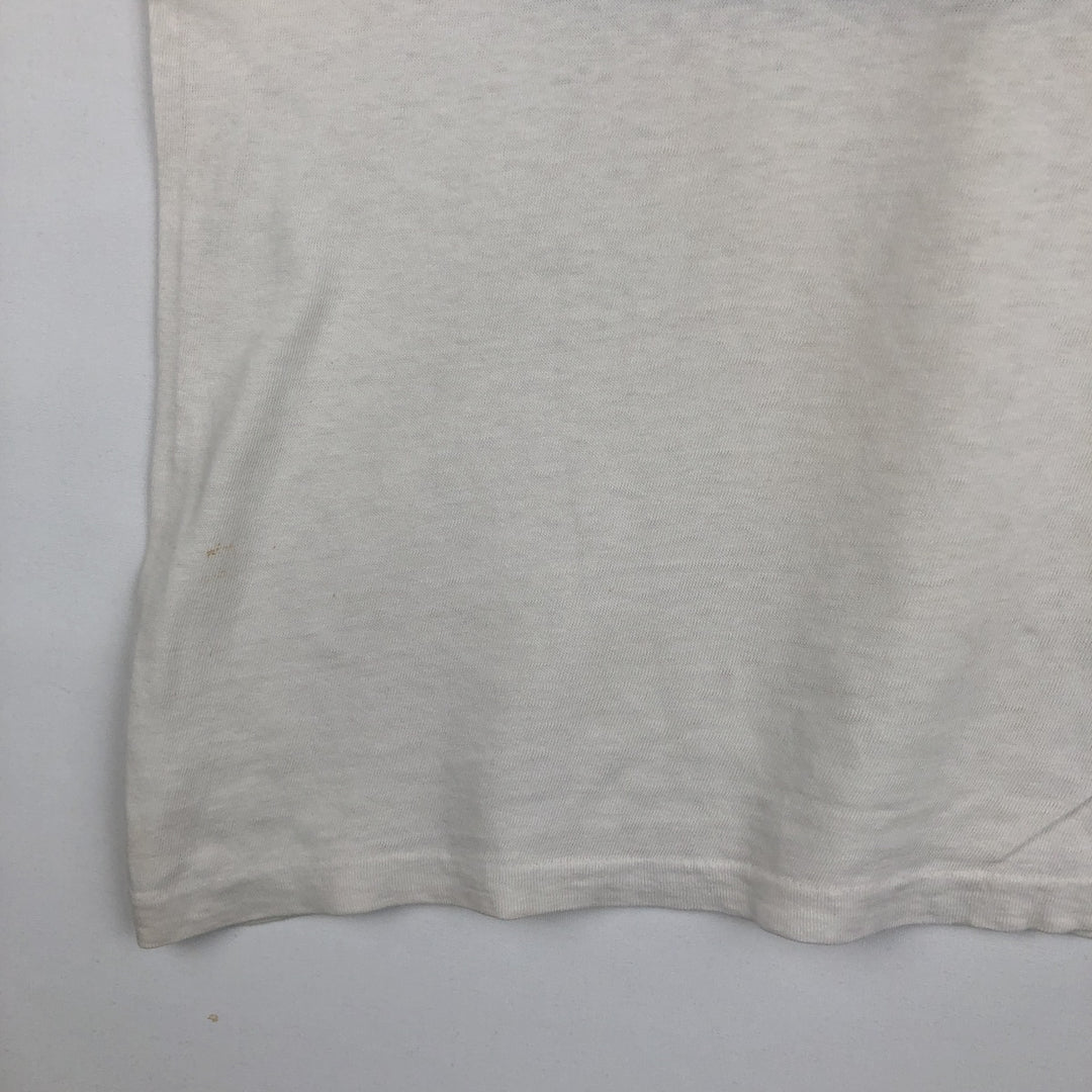 90'S Monogram Ringer T-shirt, Men's Size L cotton white type Vintage Second Hand