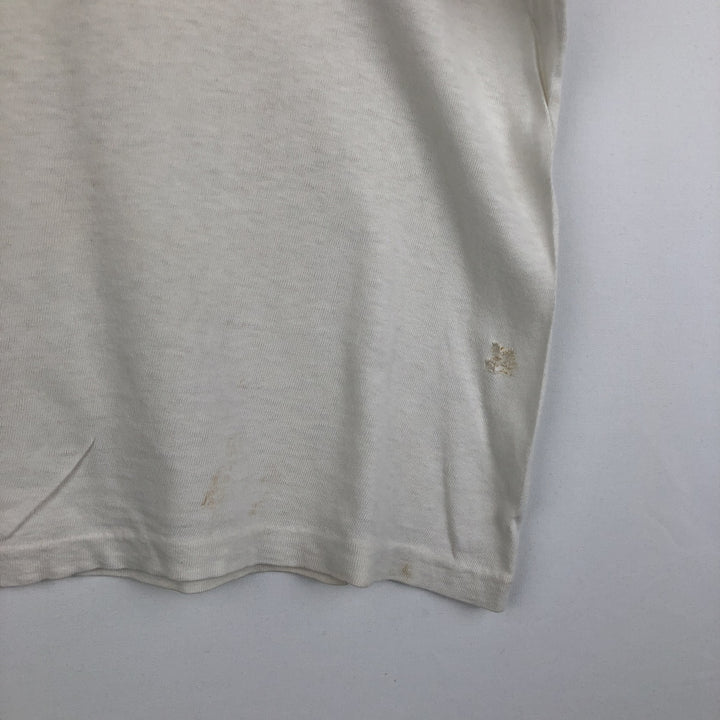 90'S Monogram Ringer T-shirt, Men's Size L cotton white type Vintage Second Hand