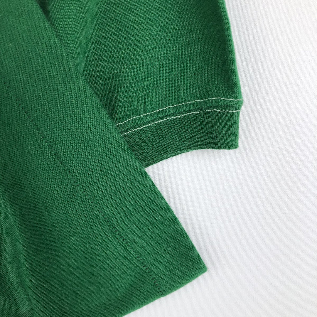 70'S sportswear football t-shirt, made in USA, men's size L equivalent, vintage. polyester green type Vintage Second Hand