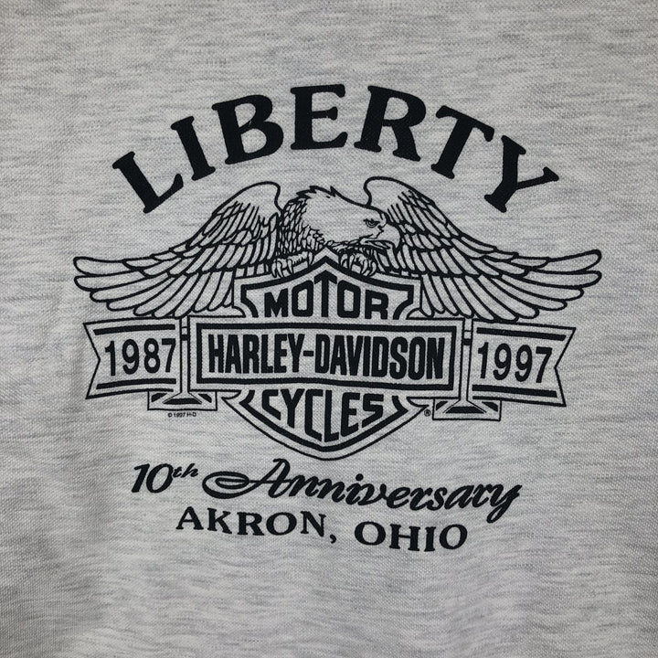 1990'S Harley-Davidson Short-Sleeve Polo Shirt, Made in USA, Men's Size XL (Equivalent), Vintage cotton gray type Vintage Second Hand