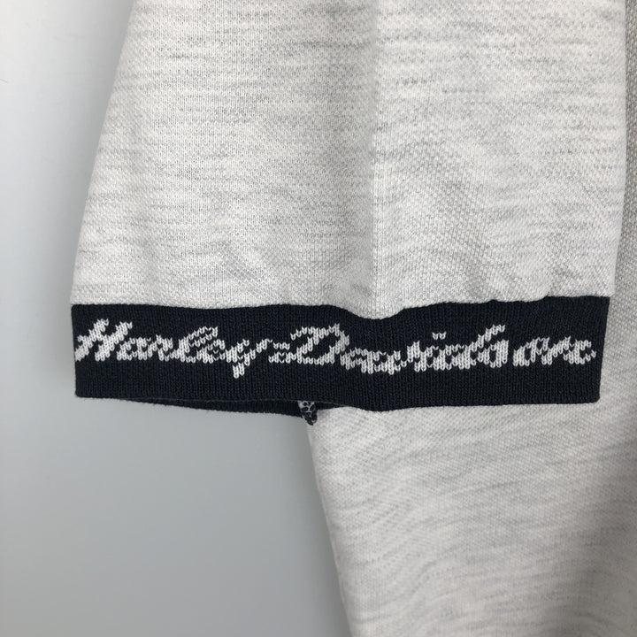 1990'S Harley-Davidson Short-Sleeve Polo Shirt, Made in USA, Men's Size XL (Equivalent), Vintage cotton gray type Vintage Second Hand