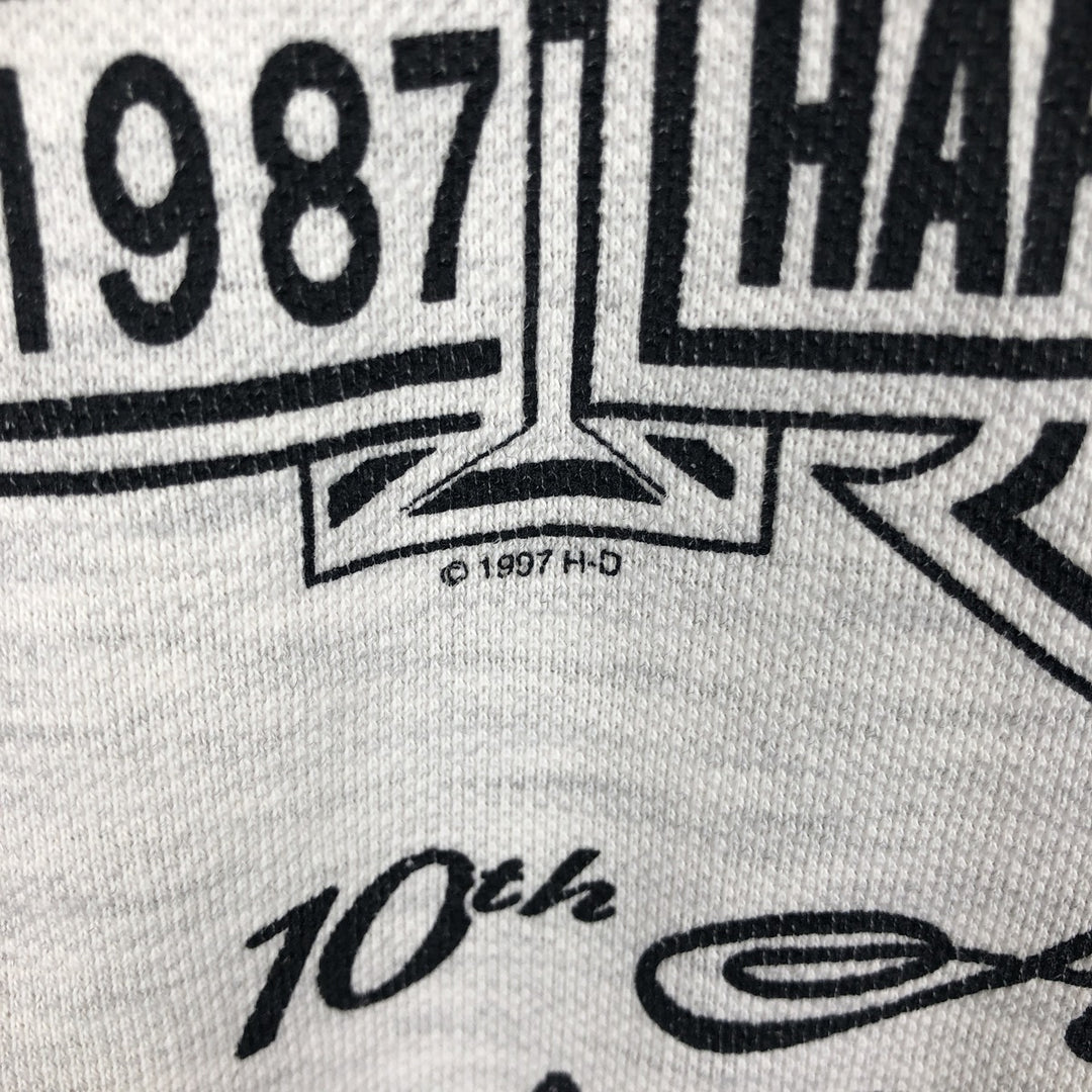 1990'S Harley-Davidson Short-Sleeve Polo Shirt, Made in USA, Men's Size XL (Equivalent), Vintage cotton gray type Vintage Second Hand
