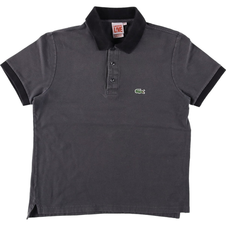 Lacoste LACOSTE LIVE French Collection Short-Sleeve Polo Shirt, Women's Size M (approx.) cotton Charcoal Vintage Second Hand