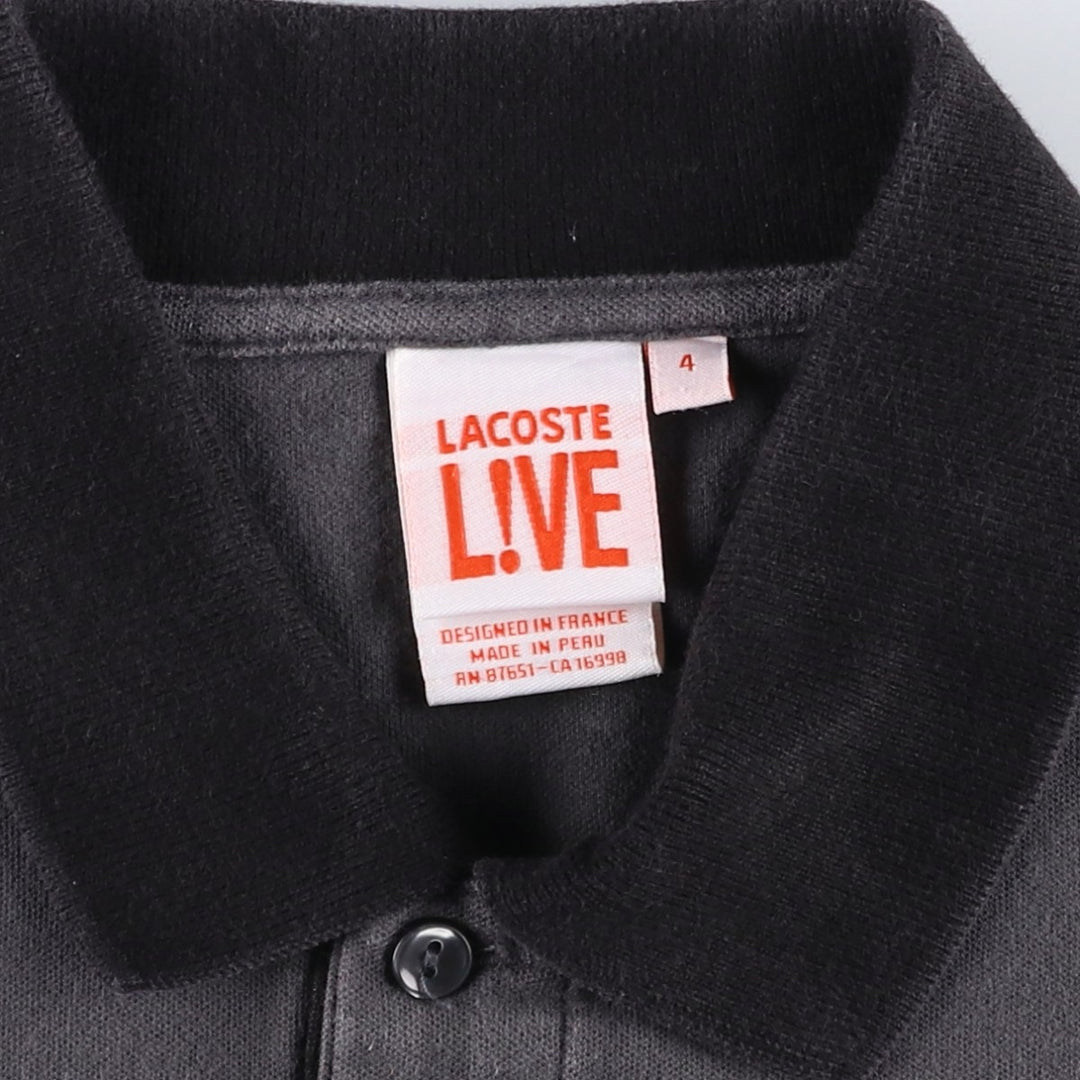 Lacoste LACOSTE LIVE French Collection Short-Sleeve Polo Shirt, Women's Size M (approx.) cotton Charcoal Vintage Second Hand