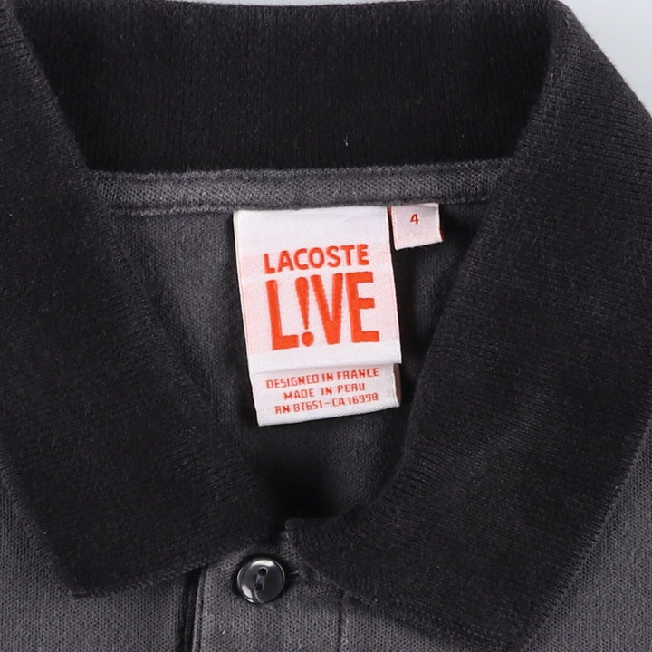 Lacoste LACOSTE LIVE French Collection Short-Sleeve Polo Shirt, Women's Size M (approx.) cotton Charcoal Vintage Second Hand