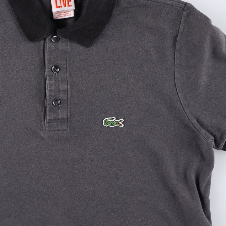 Lacoste LACOSTE LIVE French Collection Short-Sleeve Polo Shirt, Women's Size M (approx.) cotton Charcoal Vintage Second Hand