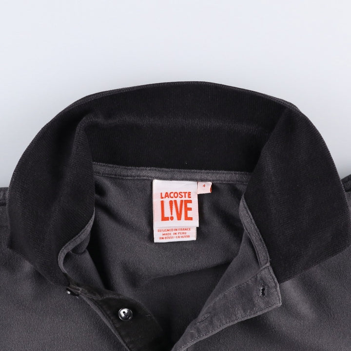 Lacoste LACOSTE LIVE French Collection Short-Sleeve Polo Shirt, Women's Size M (approx.) cotton Charcoal Vintage Second Hand