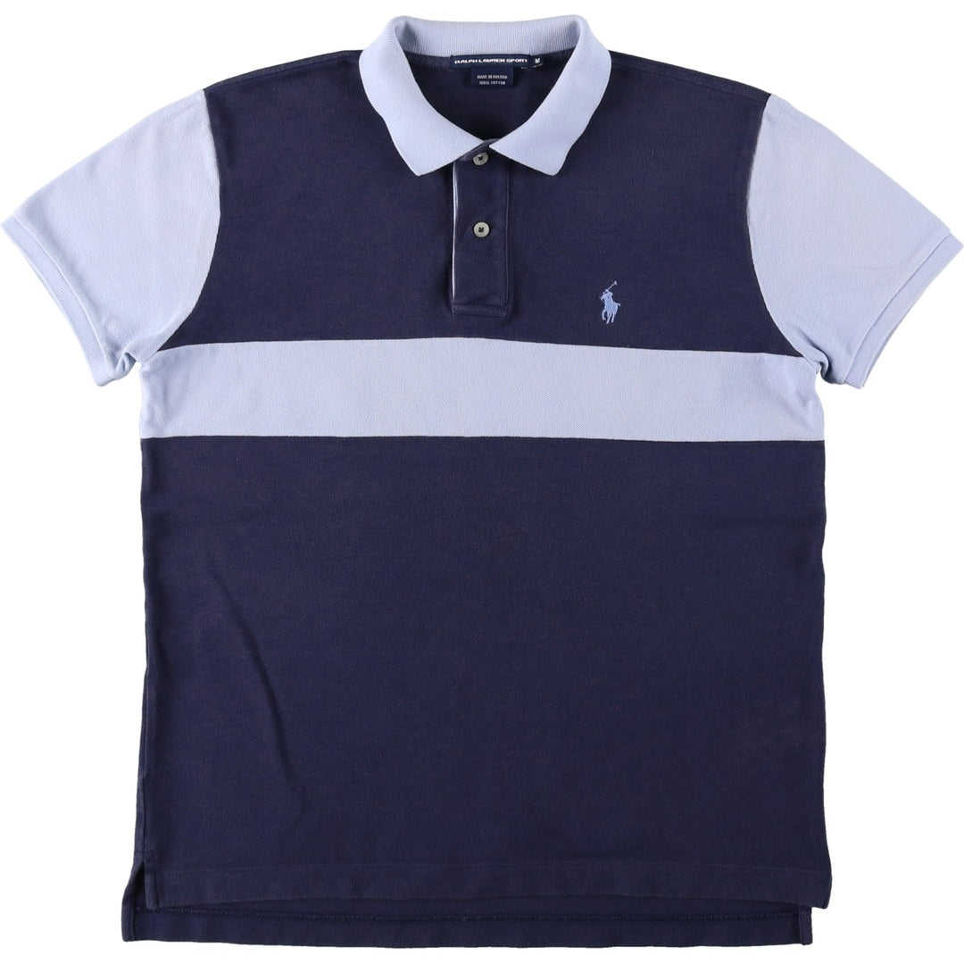 Ralph Lauren RALPH LAUREN SPORT Short-Sleeve Polo Shirt, Women's Size M (approx.) cotton navy blue type Vintage Second Hand