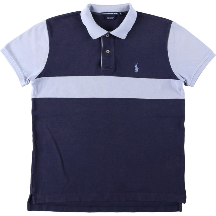 Ralph Lauren RALPH LAUREN SPORT Short-Sleeve Polo Shirt, Women's Size M (approx.) cotton navy blue type Vintage Second Hand