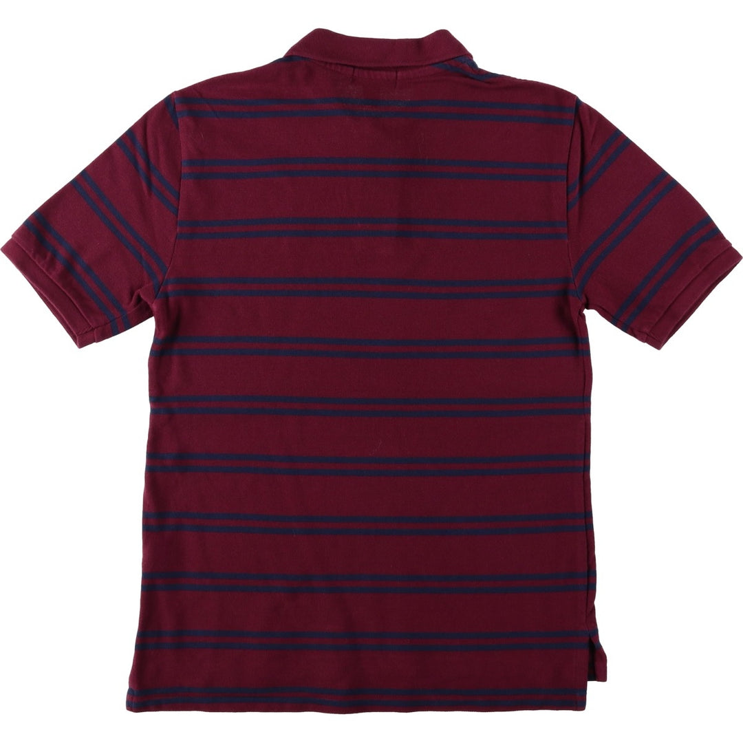 Ralph Lauren POLO RALPH LAUREN Short-Sleeve Striped Polo Shirt, Women's Size S (approx.) cotton bordeaux Vintage Second Hand