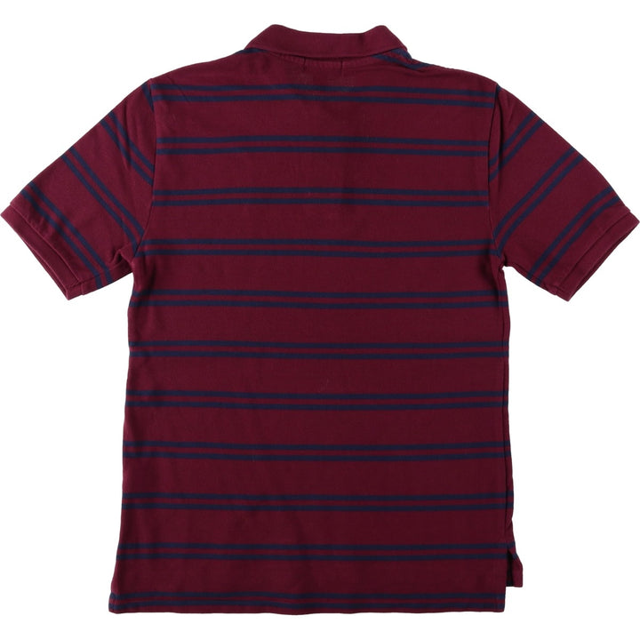 Ralph Lauren POLO RALPH LAUREN Short-Sleeve Striped Polo Shirt, Women's Size S (approx.) cotton bordeaux Vintage Second Hand