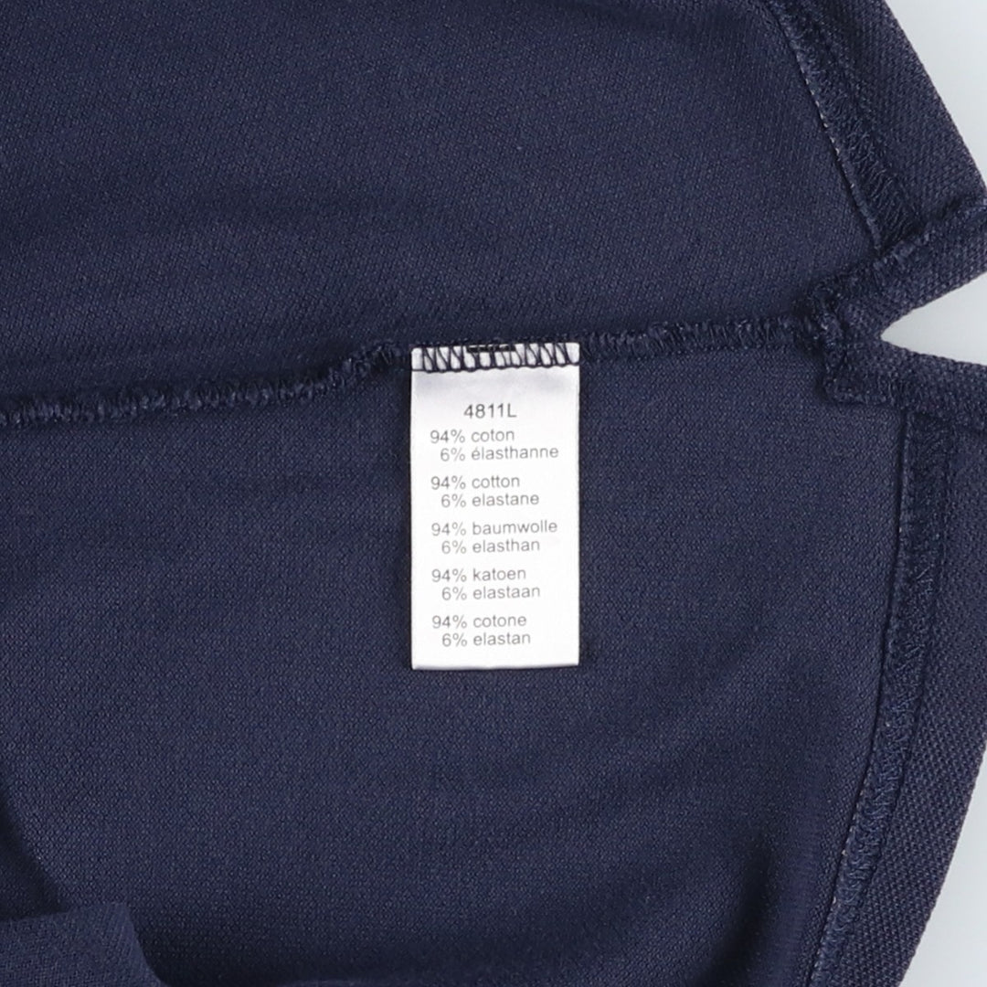 Lacoste (LACOSTE) French design short-sleeved polo shirt, women's size S (approx.) cotton navy blue type Vintage Second Hand