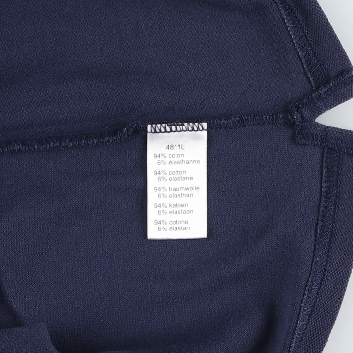 Lacoste (LACOSTE) French design short-sleeved polo shirt, women's size S (approx.) cotton navy blue type Vintage Second Hand