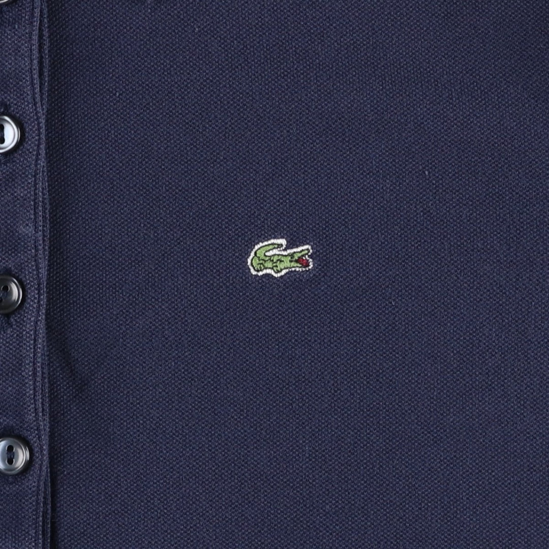 Lacoste (LACOSTE) French design short-sleeved polo shirt, women's size S (approx.) cotton navy blue type Vintage Second Hand