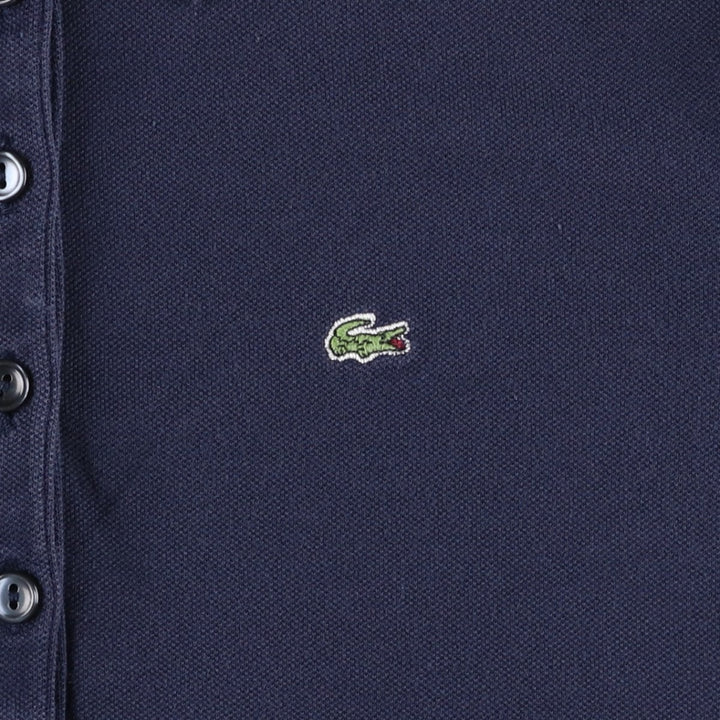 Lacoste (LACOSTE) French design short-sleeved polo shirt, women's size S (approx.) cotton navy blue type Vintage Second Hand