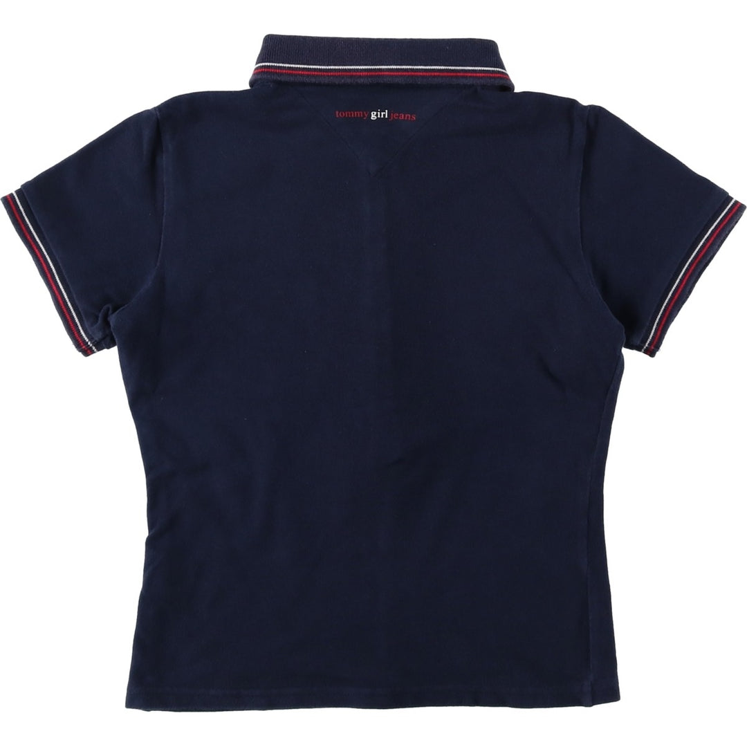 Tommy Hilfiger TOMMY GIRL short-sleeved polo shirt, women's size S (approx.) cotton navy blue type Vintage Second Hand