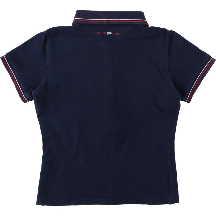 Tommy Hilfiger TOMMY GIRL short-sleeved polo shirt, women's size S (approx.) cotton navy blue type Vintage Second Hand