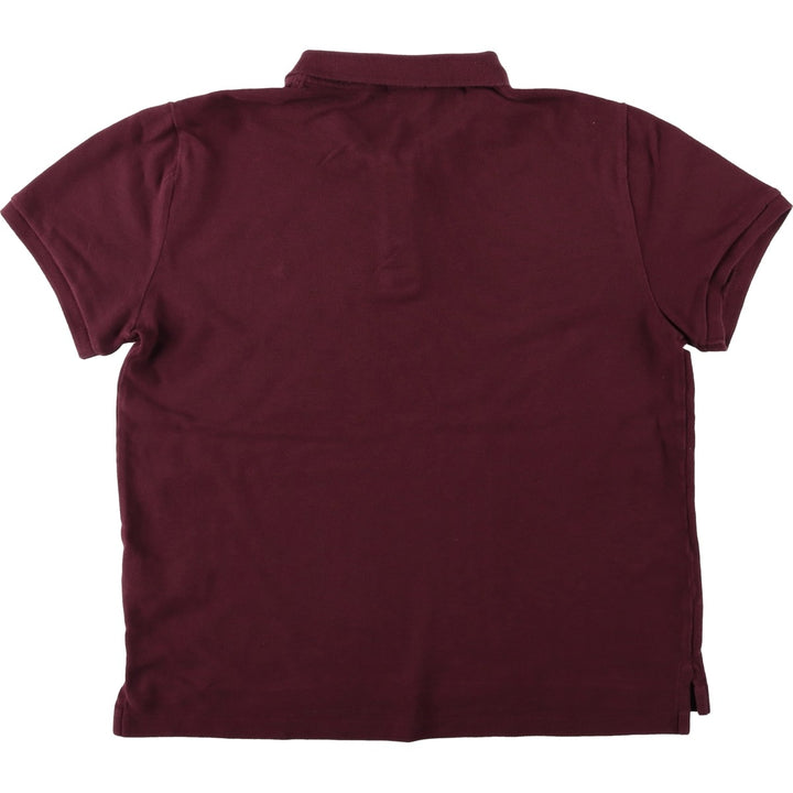 Ralph Lauren POLO RALPH LAUREN CLASSIC FIT short sleeve polo shirt for women, size L cotton bordeaux Vintage Second Hand