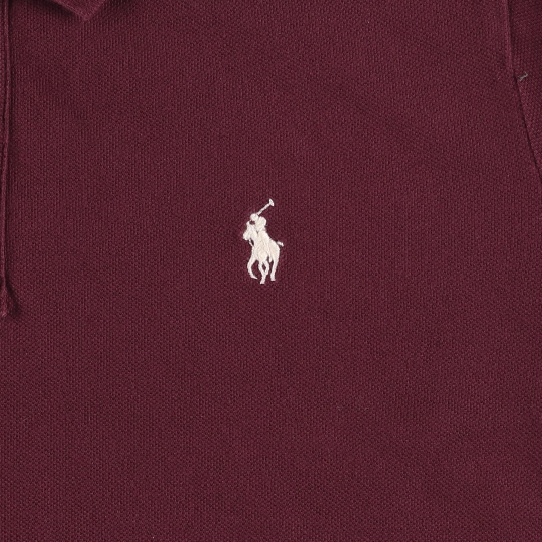 Ralph Lauren POLO RALPH LAUREN CLASSIC FIT short sleeve polo shirt for women, size L cotton bordeaux Vintage Second Hand