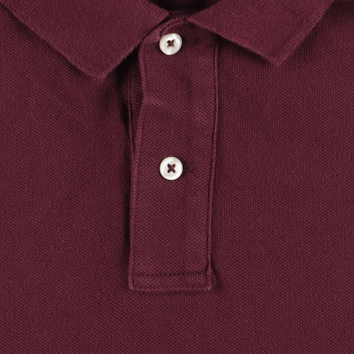 Ralph Lauren POLO RALPH LAUREN CLASSIC FIT short sleeve polo shirt for women, size L cotton bordeaux Vintage Second Hand