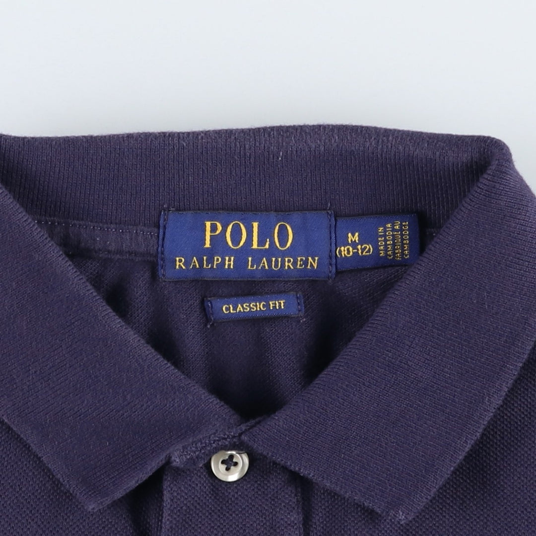 Ralph Lauren POLO RALPH LAUREN CLASSIC FIT Big Pony Short-Sleeve Polo Shirt (Women's Size S) cotton navy blue type Vintage Second Hand