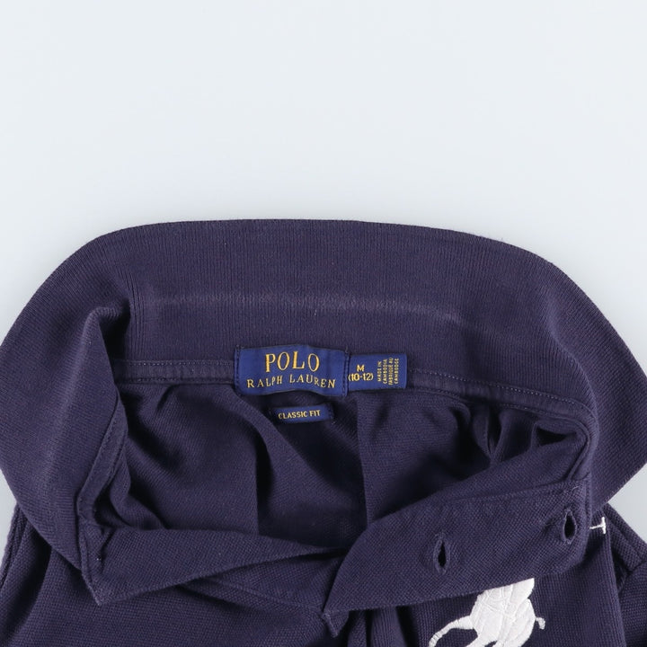 Ralph Lauren POLO RALPH LAUREN CLASSIC FIT Big Pony Short-Sleeve Polo Shirt (Women's Size S) cotton navy blue type Vintage Second Hand