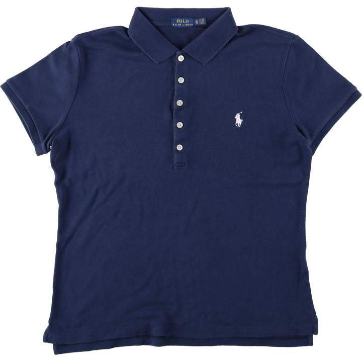 Ralph Lauren POLO RALPH LAUREN Short-Sleeve Polo Shirt, Women's Size XL (approx.) unclear navy blue type Vintage Second Hand