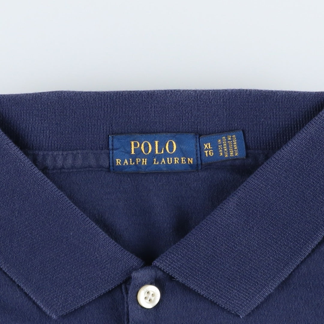 Ralph Lauren POLO RALPH LAUREN Short-Sleeve Polo Shirt, Women's Size XL (approx.) unclear navy blue type Vintage Second Hand