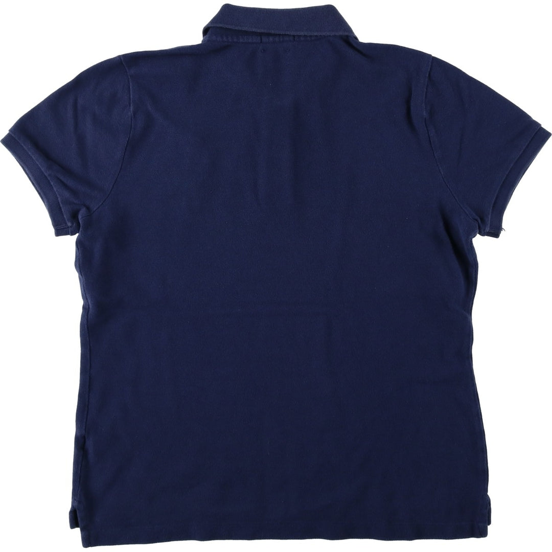 Ralph Lauren POLO RALPH LAUREN THE SKINNY POLO Big Pony Short-Sleeve Polo Shirt Women's Size L (approx.) cotton navy blue type Vintage Second Hand