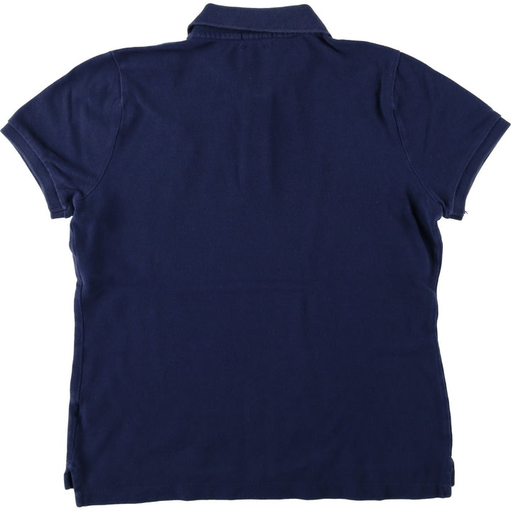 Ralph Lauren POLO RALPH LAUREN THE SKINNY POLO Big Pony Short-Sleeve Polo Shirt Women's Size L (approx.) cotton navy blue type Vintage Second Hand