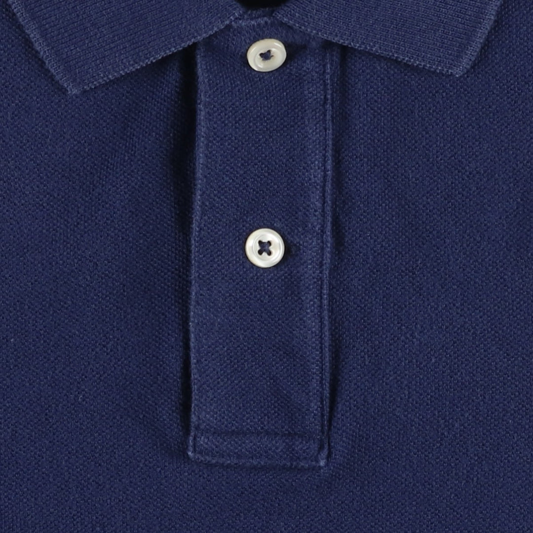 Ralph Lauren POLO RALPH LAUREN THE SKINNY POLO Big Pony Short-Sleeve Polo Shirt Women's Size L (approx.) cotton navy blue type Vintage Second Hand
