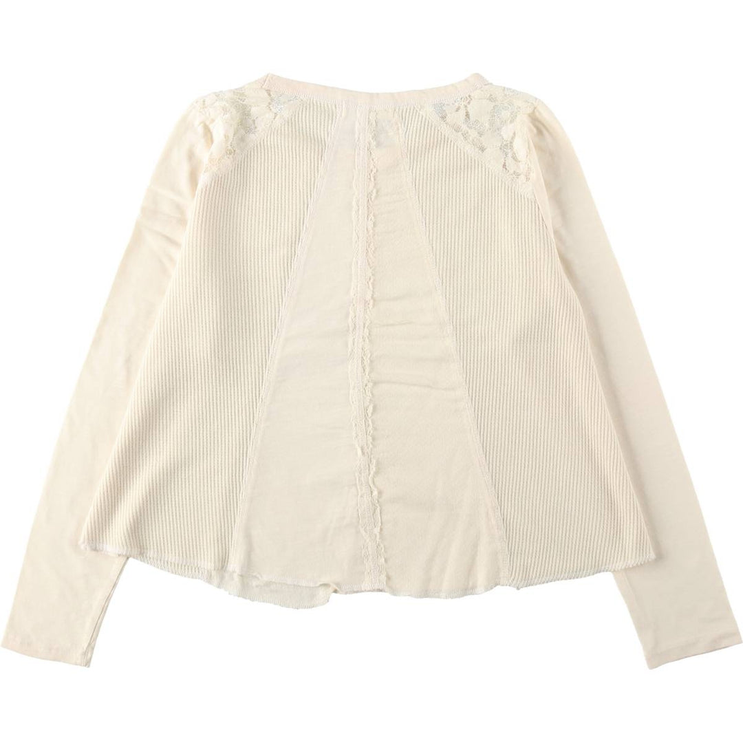 Coco Jaimeson Long-Sleeve T-Shirt (Women's Size M) unclear ivory Vintage Second Hand