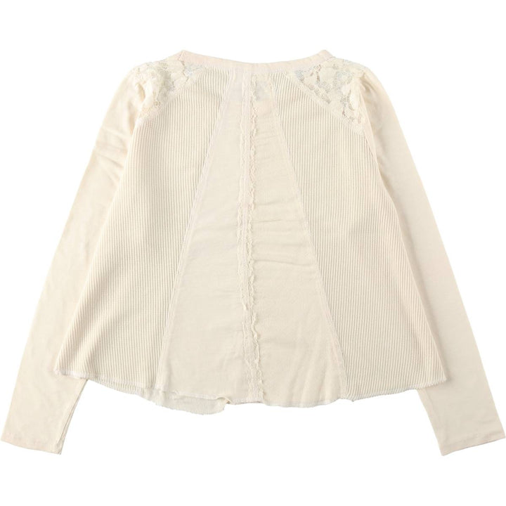 Coco Jaimeson Long-Sleeve T-Shirt (Women's Size M) unclear ivory Vintage Second Hand