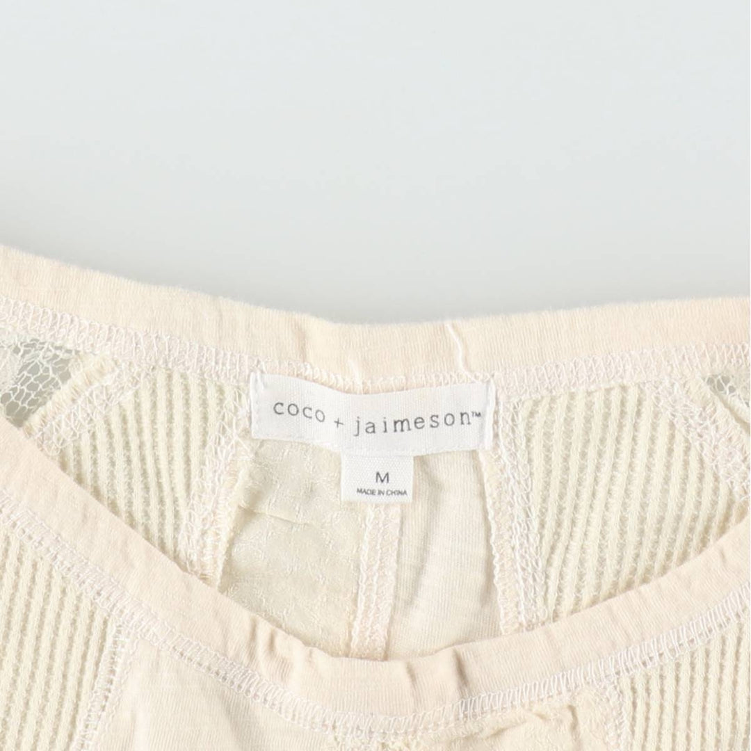 Coco Jaimeson Long-Sleeve T-Shirt (Women's Size M) unclear ivory Vintage Second Hand