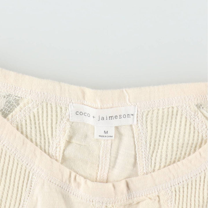 Coco Jaimeson Long-Sleeve T-Shirt (Women's Size M) unclear ivory Vintage Second Hand